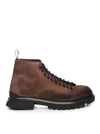 Giuliano Galiano Ronnie Suede Shoes In Brown