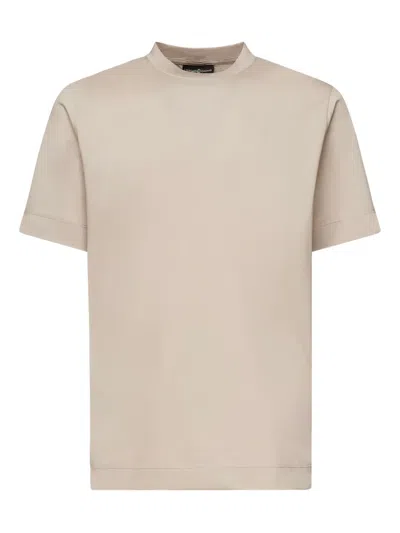 Giuliano Galiano Round-neck Short-sleeve T-shirt In Neutral