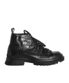 Giuliano Galiano Round Toe Lace-up Boots In Black