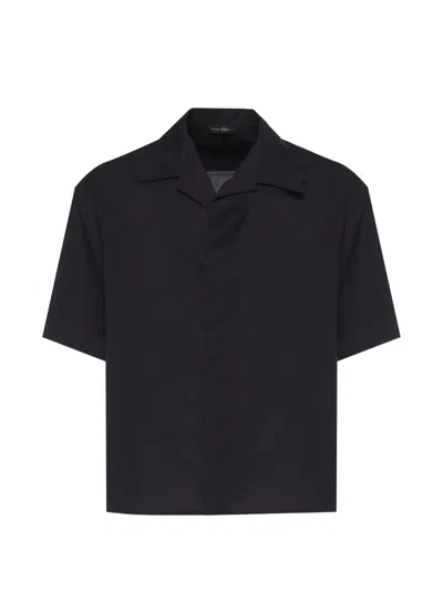 Giuliano Galiano Short-sleeve Camp-collar Shirt In Black