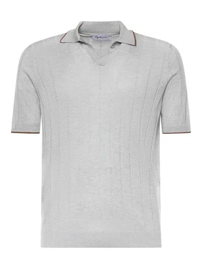 Giuliano Galiano Silk Polo In Gray