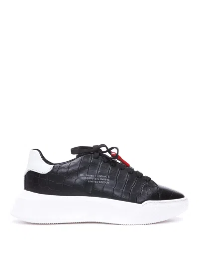 Giuliano Galiano Sneakers With Logo In Croco Effect In Black