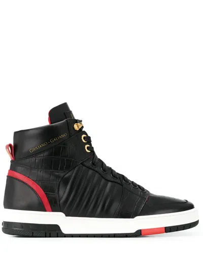 Giuliano Galiano Two-tone Hi-top Sneakers In Black