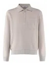 Giuliano Galiano Virgin Wool Polo Shirt In Neutral
