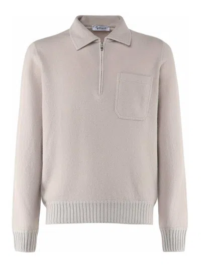 Giuliano Galiano Virgin Wool Polo Shirt In Neutral
