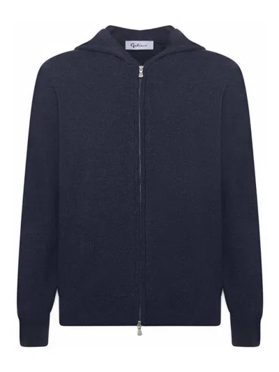 Giuliano Galiano Wool And Cashmere Zip-up Sweatshirt In Blue
