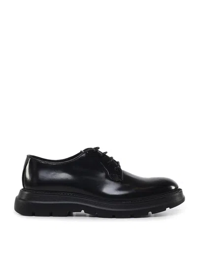 Giuliano Galiano Lace-up Leather Derby Shoes In Black