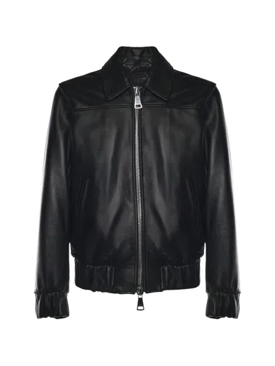 Giuliano Galiano Go Hard Nappa Leather Jacket In Black