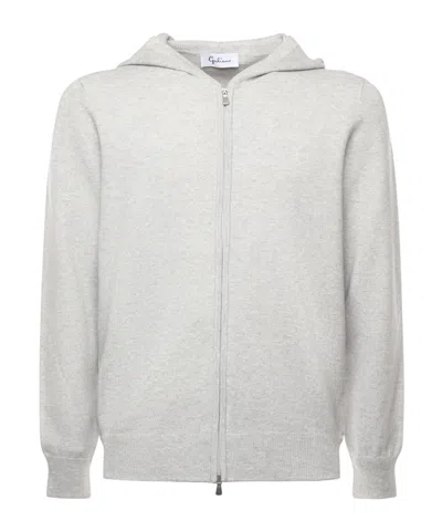 Giuliano Galiano Wool And Cashmere Zip-up Sweatshirt In Gray