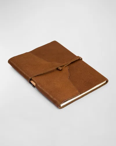 Giulio Giannini E Figlio Caravaggio Leather Tie Notebook, Brown