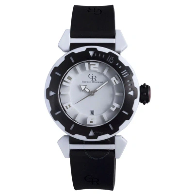 Giulio Romano Ferrara Steel Bezel White Dial Men's Watch Gr-5000-24-001.7 In Black