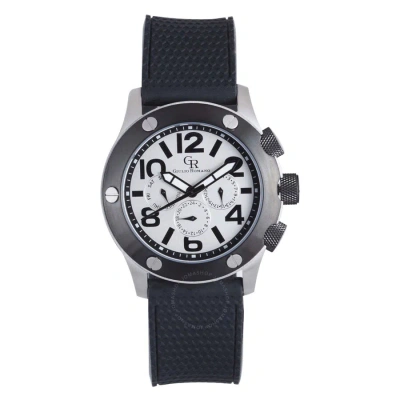 Giulio Romano Piemonte Silver Dial Black Ip Bezel Dual-time Day-date Men's Watch Gr-3000-04-001