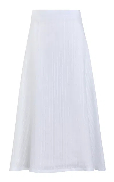 Giuliva Heritage Ada Linen Midi Skirt In White