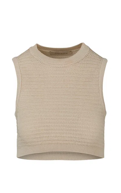 Giuliva Heritage Alex Cotton-knit Crop Top In Ivory