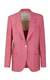 Giuliva Heritage Linen-twill Blazer In Pink