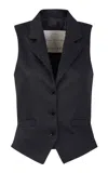 Giuliva Heritage Blake Vest In Linen In Black