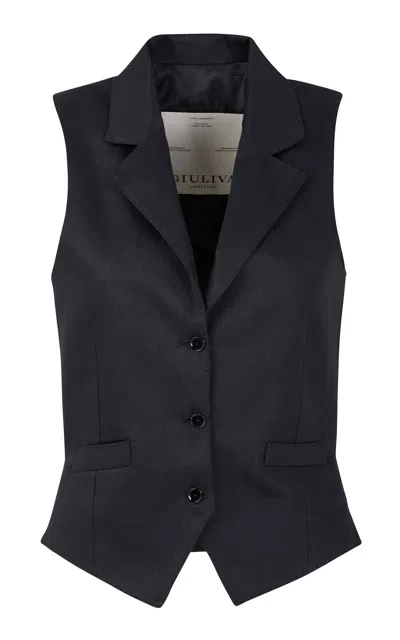 Giuliva Heritage Blake Vest In Linen In Black
