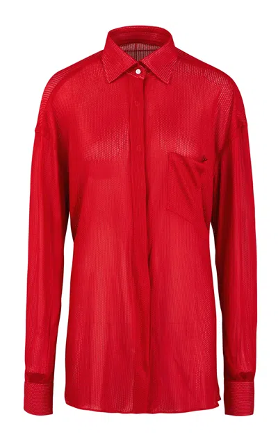 Giuliva Heritage Carmen Crepe De Chine Shirt In Red