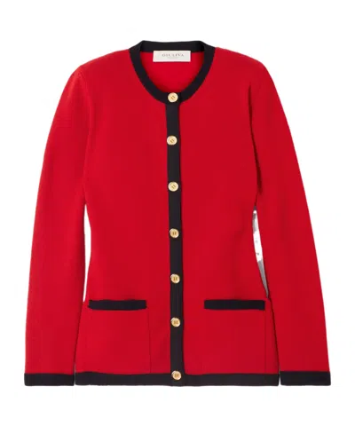 Giuliva Heritage Collection Fitted Knit Cardigan In Red