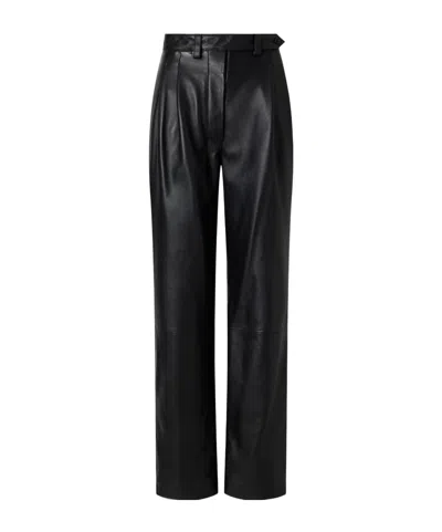 Giuliva Heritage Collection Leather Straight-leg Pants In Black