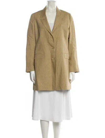 Pre-owned Giuliva Heritage Collection Linen Faux Fur Coat In Neutral