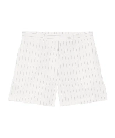 Giuliva Heritage Collection Nina Pinstriped Cotton-poplin Shorts In Transparent