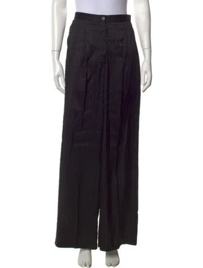 Pre-owned Giuliva Heritage Collection Patterned Wide Leg Pants In Black