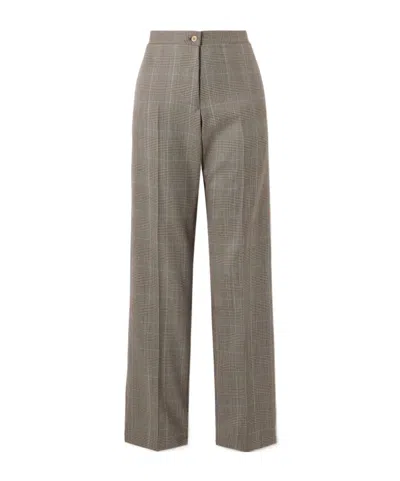 Giuliva Heritage Collection Plaid High-waisted Straight-leg Trousers In Animal Print