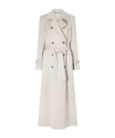 Giuliva Heritage Collection Silk-blend Trench Coat In Gray
