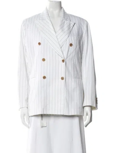 Pre-owned Giuliva Heritage Collection Striped Blazer In White