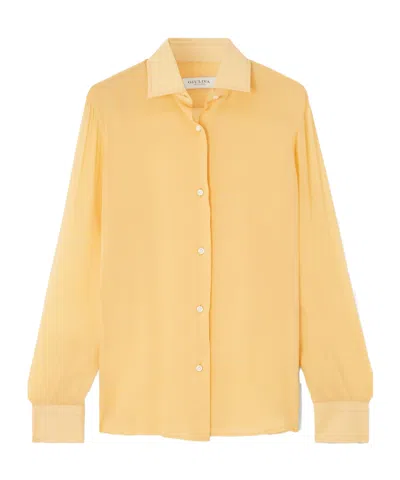 Giuliva Heritage Collection The Elvira Silk-crepon Shirt In Yellow