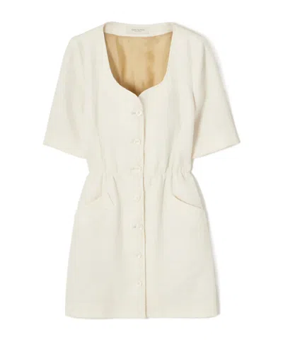 Giuliva Heritage Collection The Vanessa Wool Bouclé-tweed Mini Dress In White