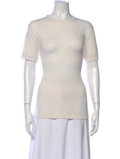Pre-owned Giuliva Heritage Collection Virgin Wool Bateau Neckline Sweater In Neutral