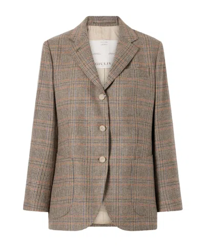 Giuliva Heritage Collection Wool And Cashmere-blend Blazer In Brown