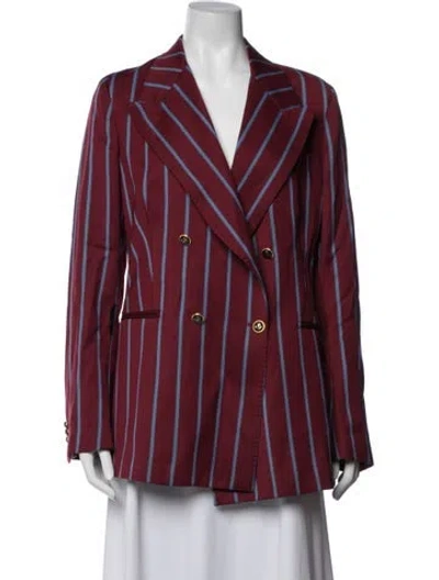 Pre-owned Giuliva Heritage Collection Wool Striped Blazer In Red