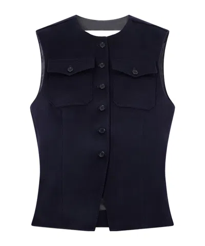 Giuliva Heritage Collection Wool-tweed Vest In Blue