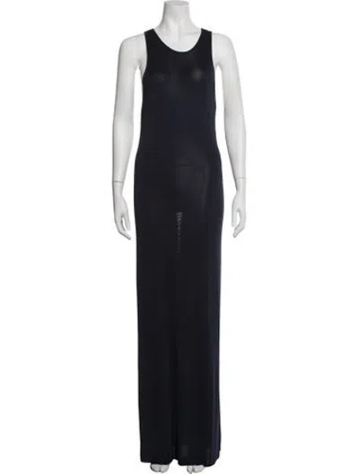 Pre-owned Giuliva Heritage Crew Neck Long Dress In Blue