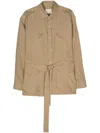 Giuliva Heritage Linen Shirt Jacket In Brown