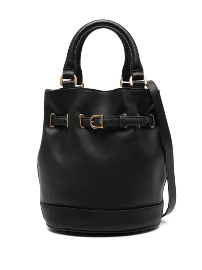 Giuliva Heritage Leather Mini Bucket Bag In Black