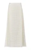 Giuliva Heritage Lorella Checked Wool-cotton Skirt In White