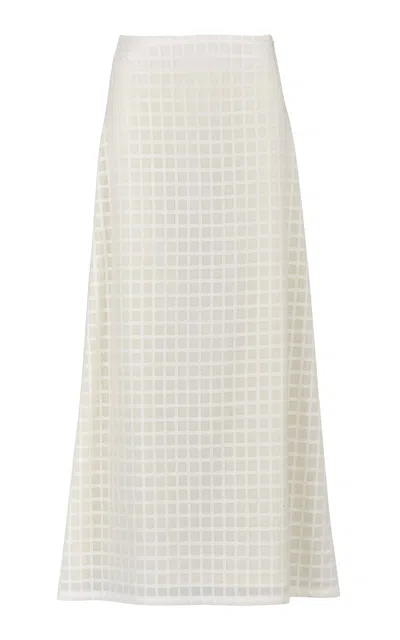 Giuliva Heritage Lorella Checked Wool-cotton Skirt In White