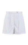 Giuliva Heritage Nina Striped Cotton Poplin Shorts