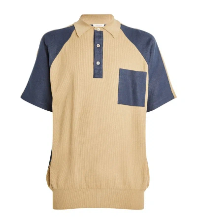 Giuliva Heritage Relaxed Contrast Polo Shirt In Beige