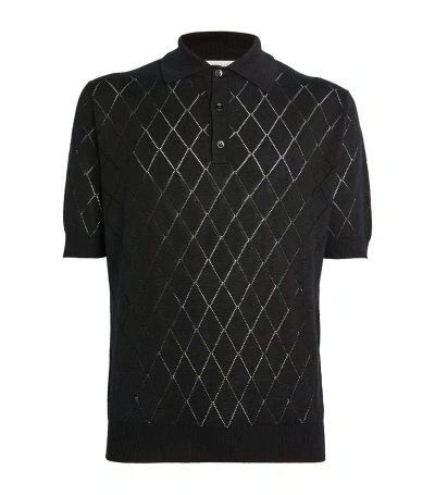 Giuliva Heritage Silk-cashmere Knitted Polo Shirt In Black
