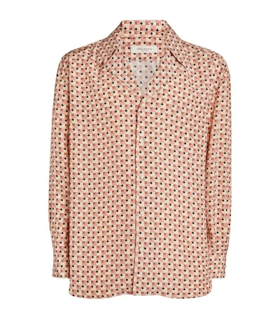 Giuliva Heritage Silk Geometric Shirt In Pink