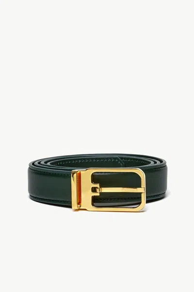 Giuliva Heritage Slim Leather Belt Accessories In Green