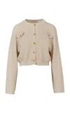 Giuliva Heritage The Corinne Cropped Cotton-knit Cardigan In Ivory