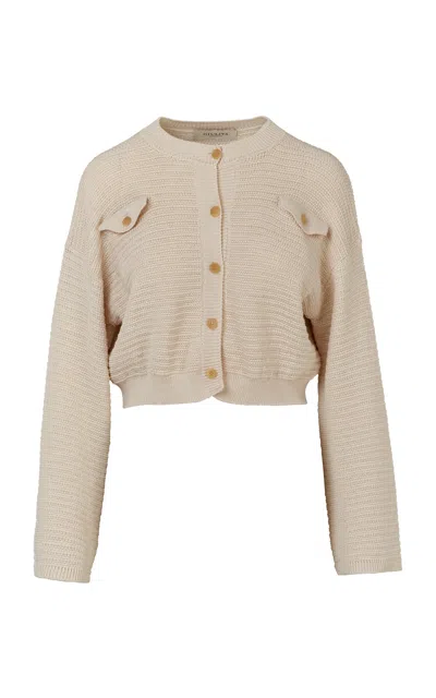 Giuliva Heritage The Corinne Cropped Cotton-knit Cardigan In Ivory