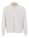 Giuliva Heritage The Diego Zip-front Pocket Shirt In White