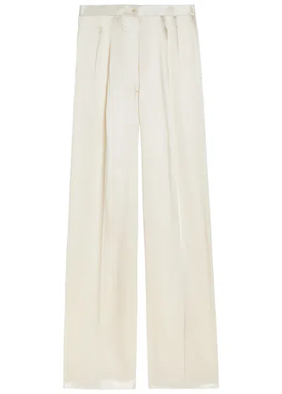 Giuliva Heritage The Elsa Wide-leg Satin Trousers In White